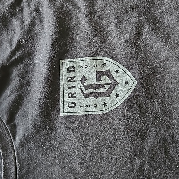 GRIND hand printed in USA, black Tshirt, size M - Picture 2 of 7